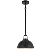 EMERSON Black Iron 25cm Dome Rod E27 Pendant