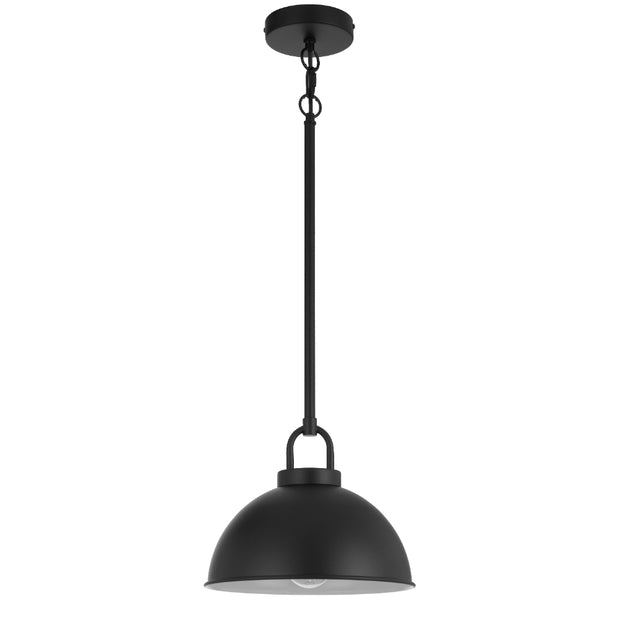 EMERSON Black Iron 25cm Dome Rod E27 Pendant