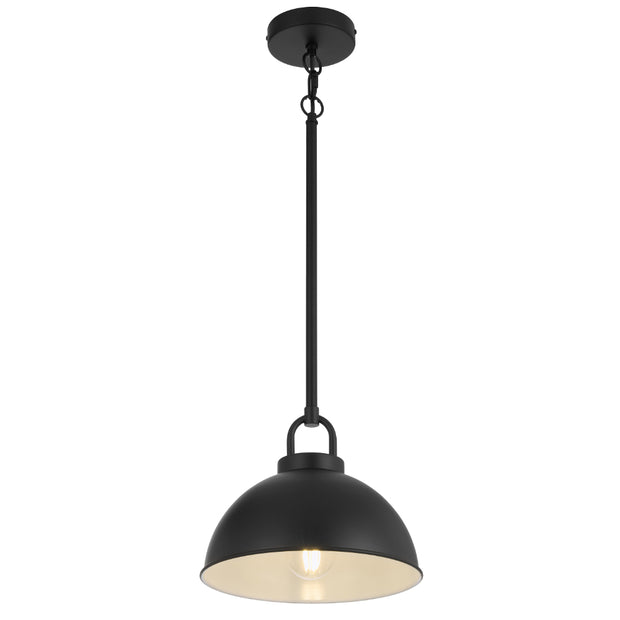EMERSON Black Iron 25cm Dome Rod E27 Pendant
