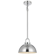 EMERSON Chrome Iron 25cm Dome Rod E27 Pendant