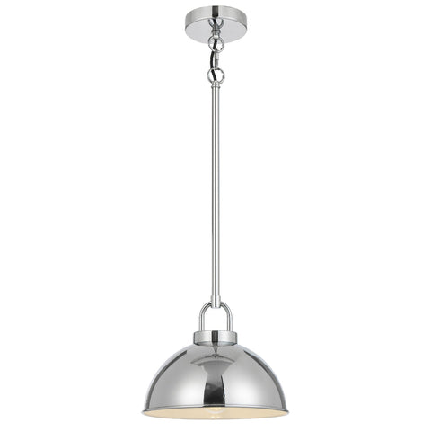 EMERSON Chrome Iron 25cm Dome Rod E27 Pendant