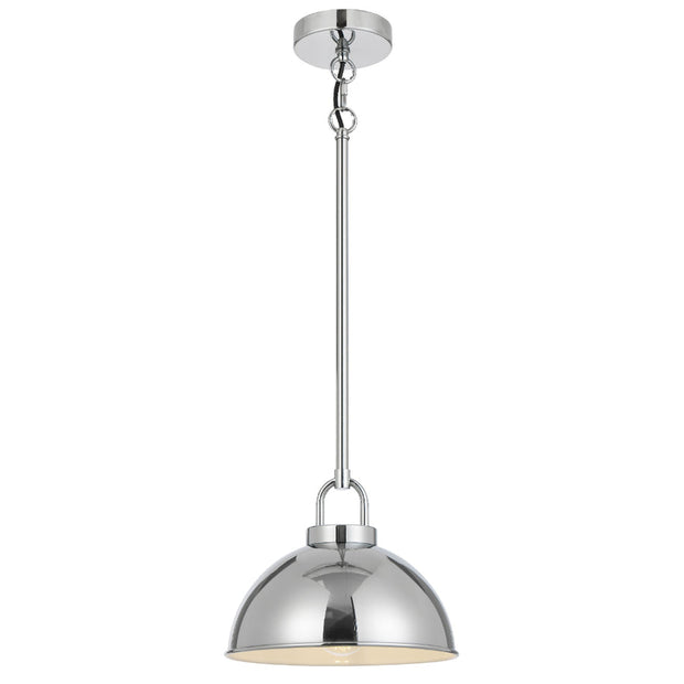 EMERSON Chrome Iron 25cm Dome Rod E27 Pendant