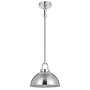 EMERSON Chrome Iron 25cm Dome Rod E27 Pendant