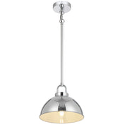 EMERSON Chrome Iron 25cm Dome Rod E27 Pendant