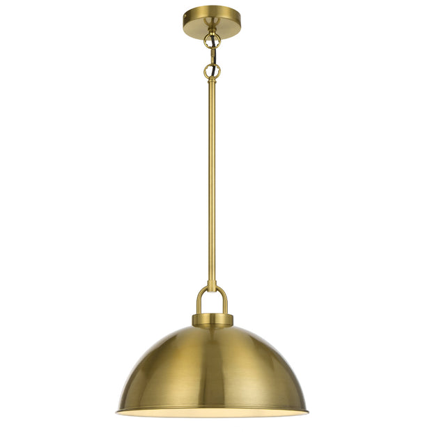 EMERSON Antique Gold Iron 35cm Dome Rod E27 Pendant