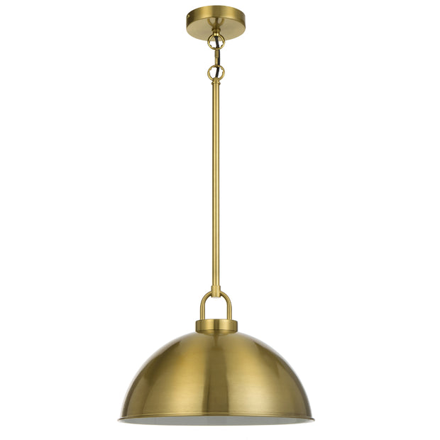 EMERSON Antique Gold Iron 35cm Dome Rod E27 Pendant