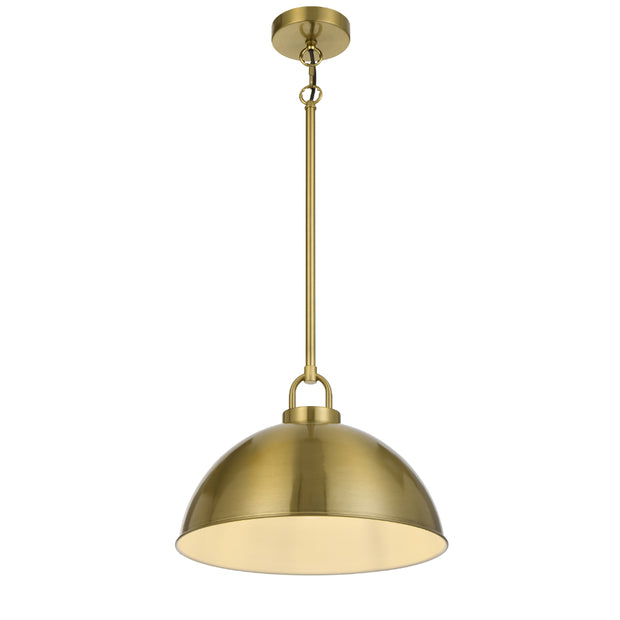EMERSON Antique Gold Iron 35cm Dome Rod E27 Pendant