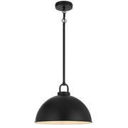 EMERSON Black Iron 35cm Dome Rod E27 Pendant