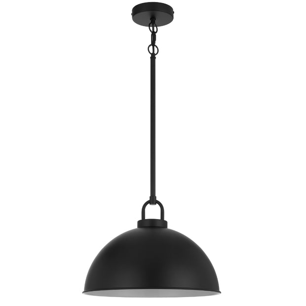 EMERSON Black Iron 35cm Dome Rod E27 Pendant
