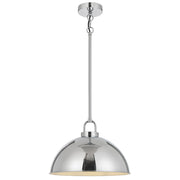 EMERSON Chrome Iron 35cm Dome Rod E27 Pendant