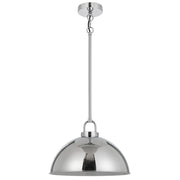 EMERSON Chrome Iron 35cm Dome Rod E27 Pendant