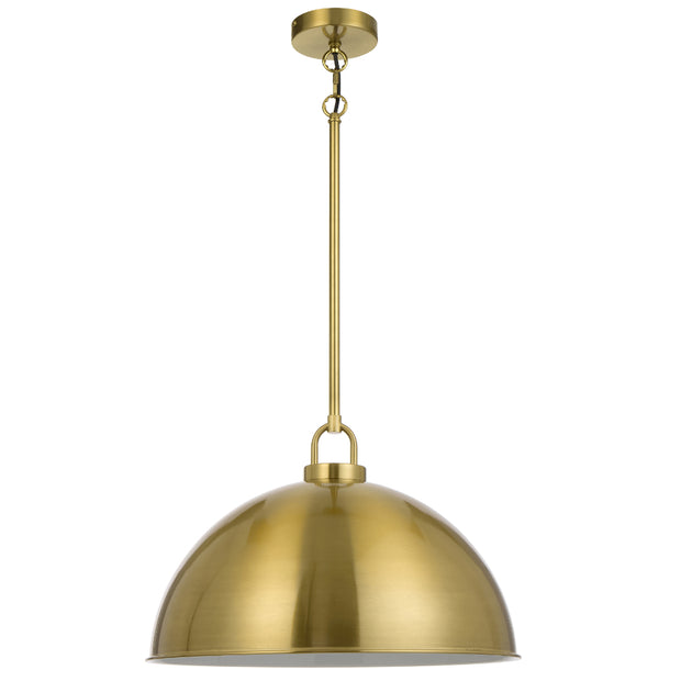 EMERSON Antique Gold Iron 45cm Dome Rod E27 Pendant