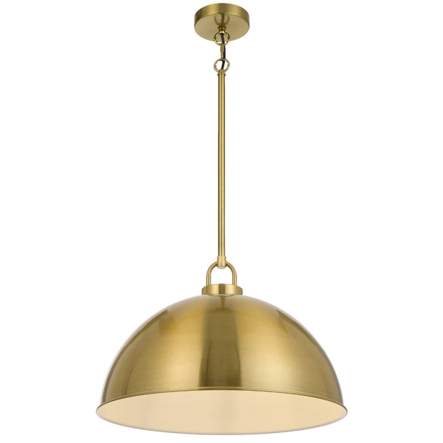 EMERSON Antique Gold Iron 45cm Dome Rod E27 Pendant