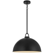 EMERSON Black Iron 45cm Dome Rod E27 Pendant