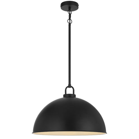 EMERSON Black Iron 45cm Dome Rod E27 Pendant