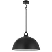 EMERSON Black Iron 45cm Dome Rod E27 Pendant