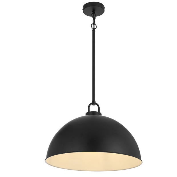 EMERSON Black Iron 45cm Dome Rod E27 Pendant