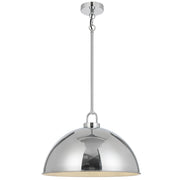 EMERSON Chrome Iron 45cm Dome Rod E27 Pendant