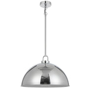 EMERSON Chrome Iron 45cm Dome Rod E27 Pendant