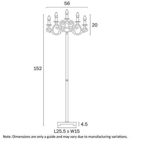 Emporia 5 Light White Floor Lamp