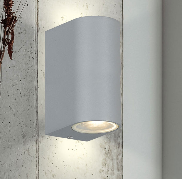 Eos IP54 Exterior Up/Down Wall Light Silver