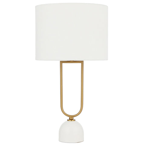 Erden Table Lamp White, Antique Gold and Ivory