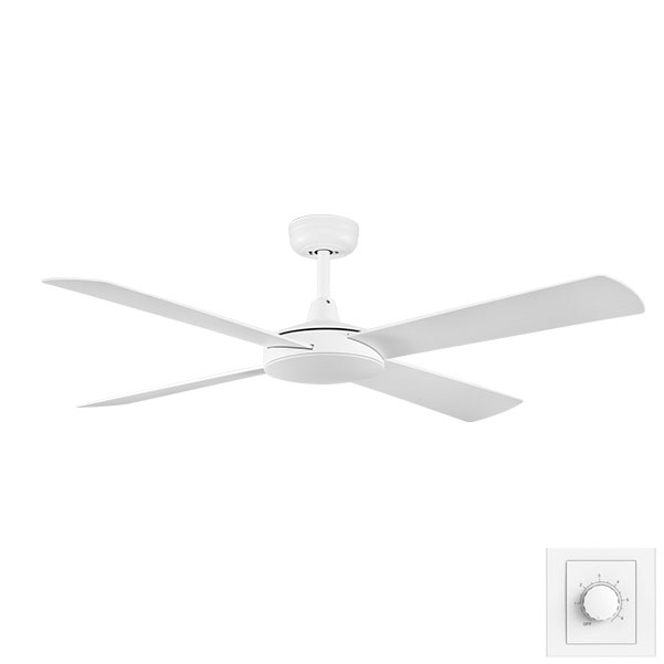 Eco Silent Deluxe 56 DC Ceiling Fan White with Remote and Wall Control