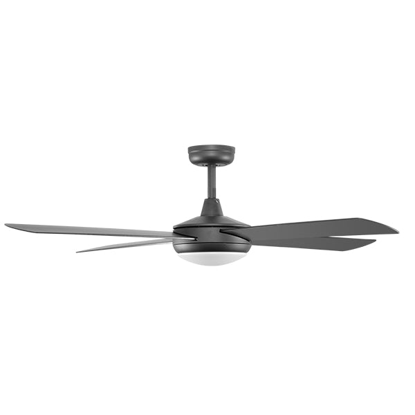 Eco Silent Deluxe 56 DC Smart Ceiling Fan Black with LED Light