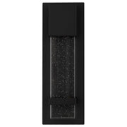 Estrada 10W 3000K LED IP44 Exterior Wall Light Black Sand with Seed Glass