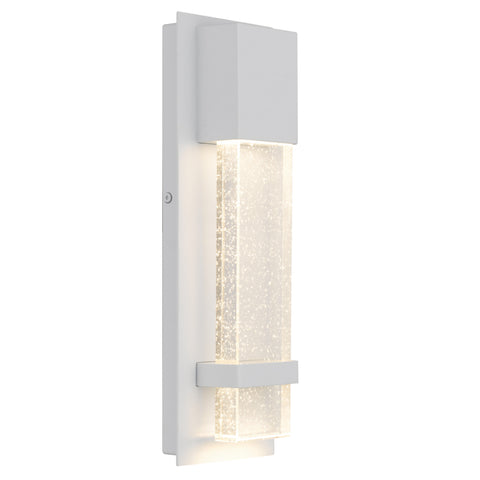 Estrada 10W 3000K LED IP44 Exterior Wall Light White Sand with Seed Glass