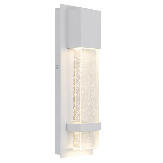 Estrada 10W 3000K LED IP44 Exterior Wall Light White Sand with Seed Glass