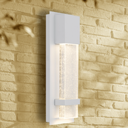 Estrada 10W 3000K LED IP44 Exterior Wall Light White Sand with Seed Glass