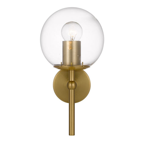 Eterna 1 Wall Light Antique Brass and Clear Glass