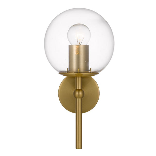 Eterna 1 Wall Light Antique Brass and Clear Glass