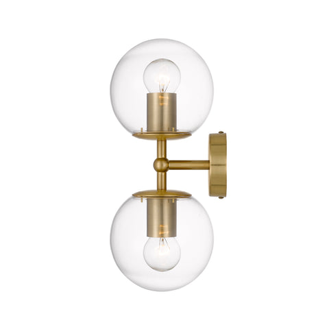 Eterna 2 Wall Light Antique Gold and Clear