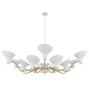 Farbon 12lt Pendant White and Brass
