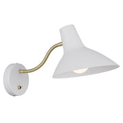 Farbon Short Wall Light White and Brass