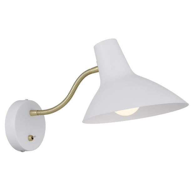 Farbon Short Wall Light White and Brass