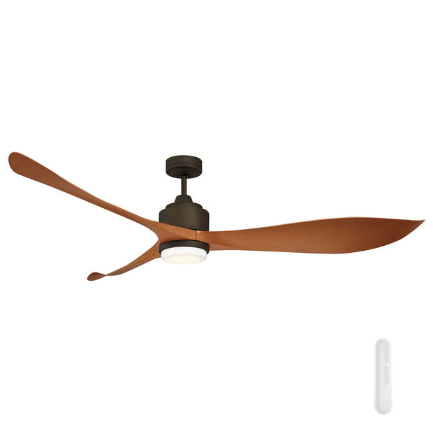 Eagle II 66 DC Ceiling Fan Oil Rubbed Bronze and Timber - LED Light
