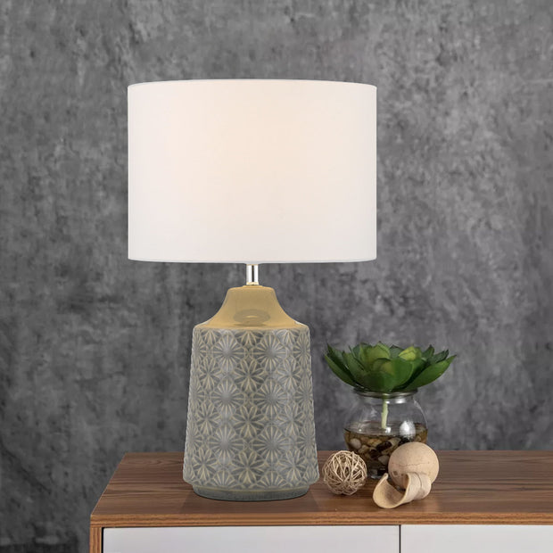 Fedon E27 Table Lamp Grey and White