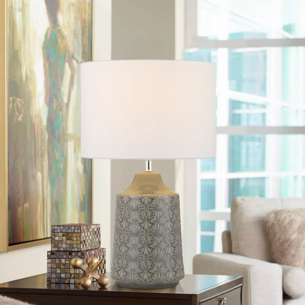 Fedon E27 Table Lamp Grey and White