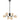 Felton 6lt Pendant Black with Amber Tear Pattern Glass