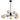 Felton 9lt Pendant Black with Amber Tear Pattern Glass