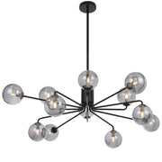 Felton 12lt Pendant Black with Smoke Glass