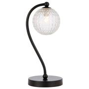 Felton Table Lamp Black with Clear Prism Pattern Glass