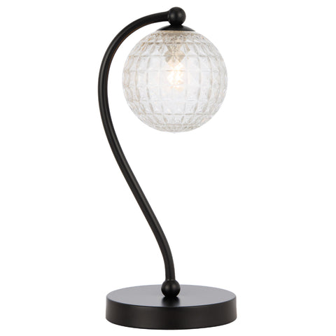 Felton Table Lamp Black with Clear Prism Pattern Glass