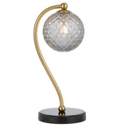 Felton Table Lamp Black Marble, Antique Gold with Smoke Tear Pattern