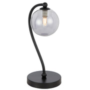 Felton Table Lamp Black with Smoke Glass