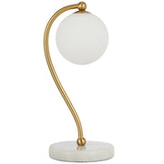 Felton Table Lamp White Marble, Antique Gold with Opal Glass