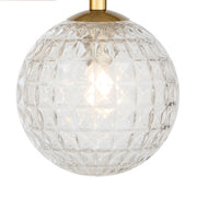ORTON 7xG9 Antique Gold with Clear Prism Glass Ball 1150mm Pendant